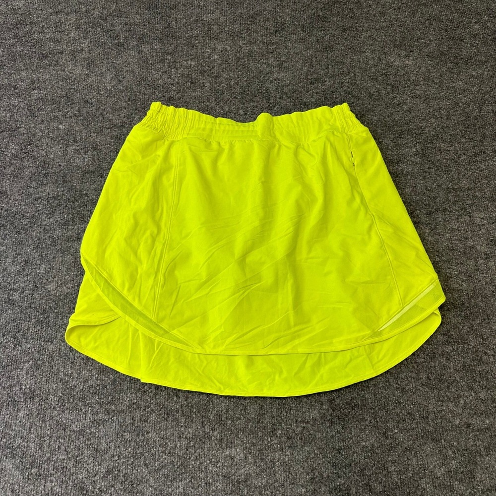 Lululemon Pace Rival Skirt Womens Size12 Neon Yellow Electric Lemon Tennis Skort